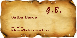 Galba Bence névjegykártya